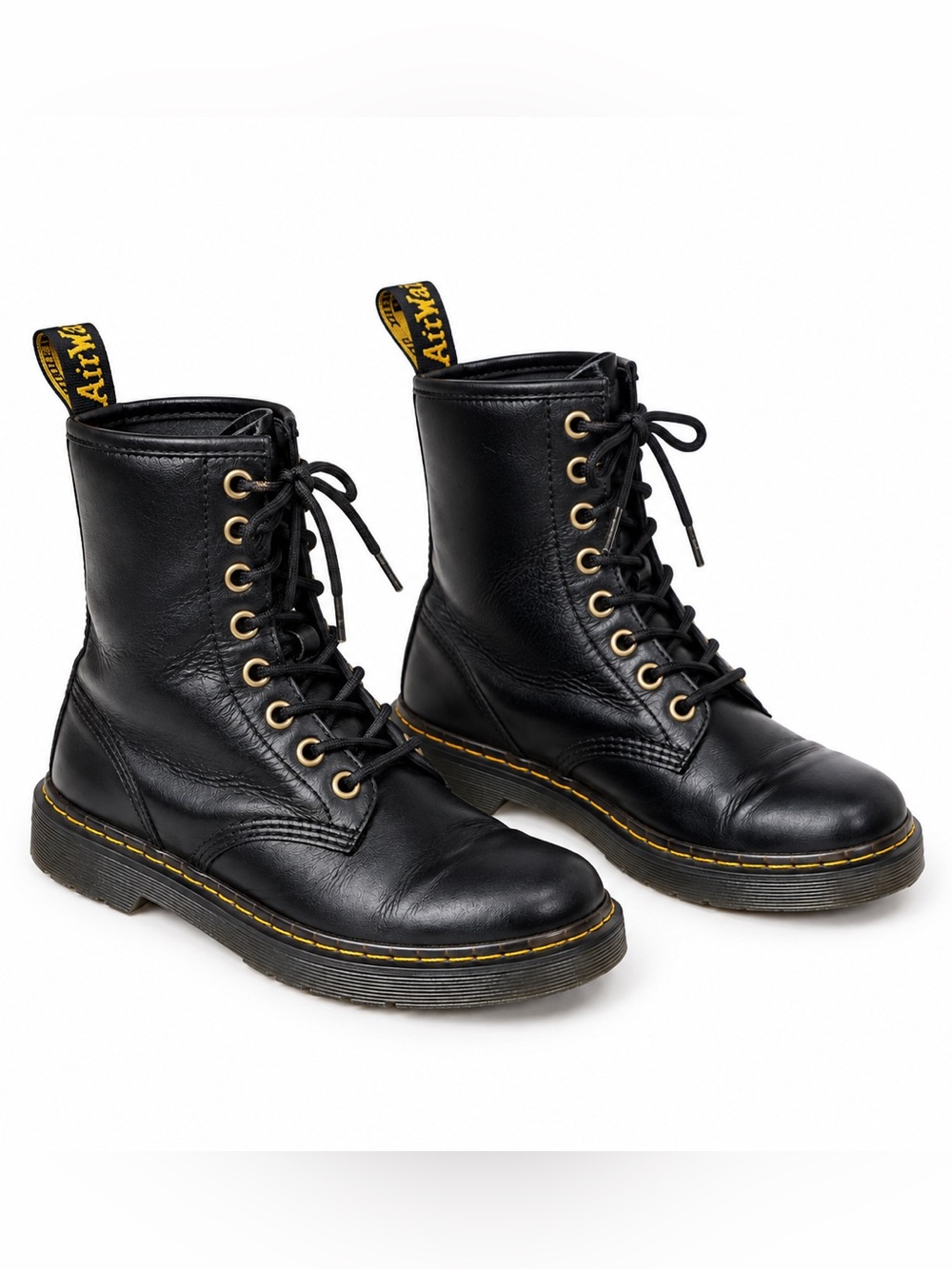Dr. Martens Zavala Black Leather Lace Up Boots Women's 8